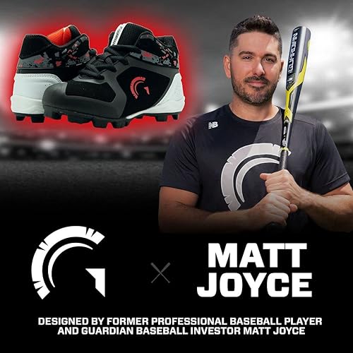 Miniatura 6 de Guardian Baseball Tacos de béisbol de caña alta para niños y niñas, tacos de sóftbol, talla 12 para niños pequeños a 7 para niños grandes