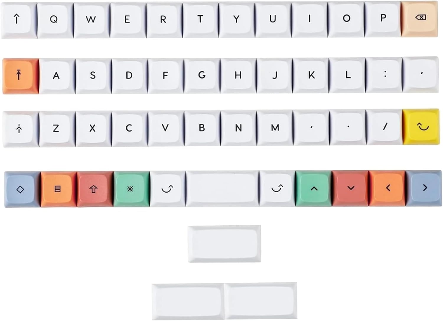 YMDK Colorful Theme Dye-Sub Top Print XDA Keycap 1.1mm PBT for MX Switches 40% Keyboard Split 36 Corne Split 46 Planck YMD40v2 Niu40