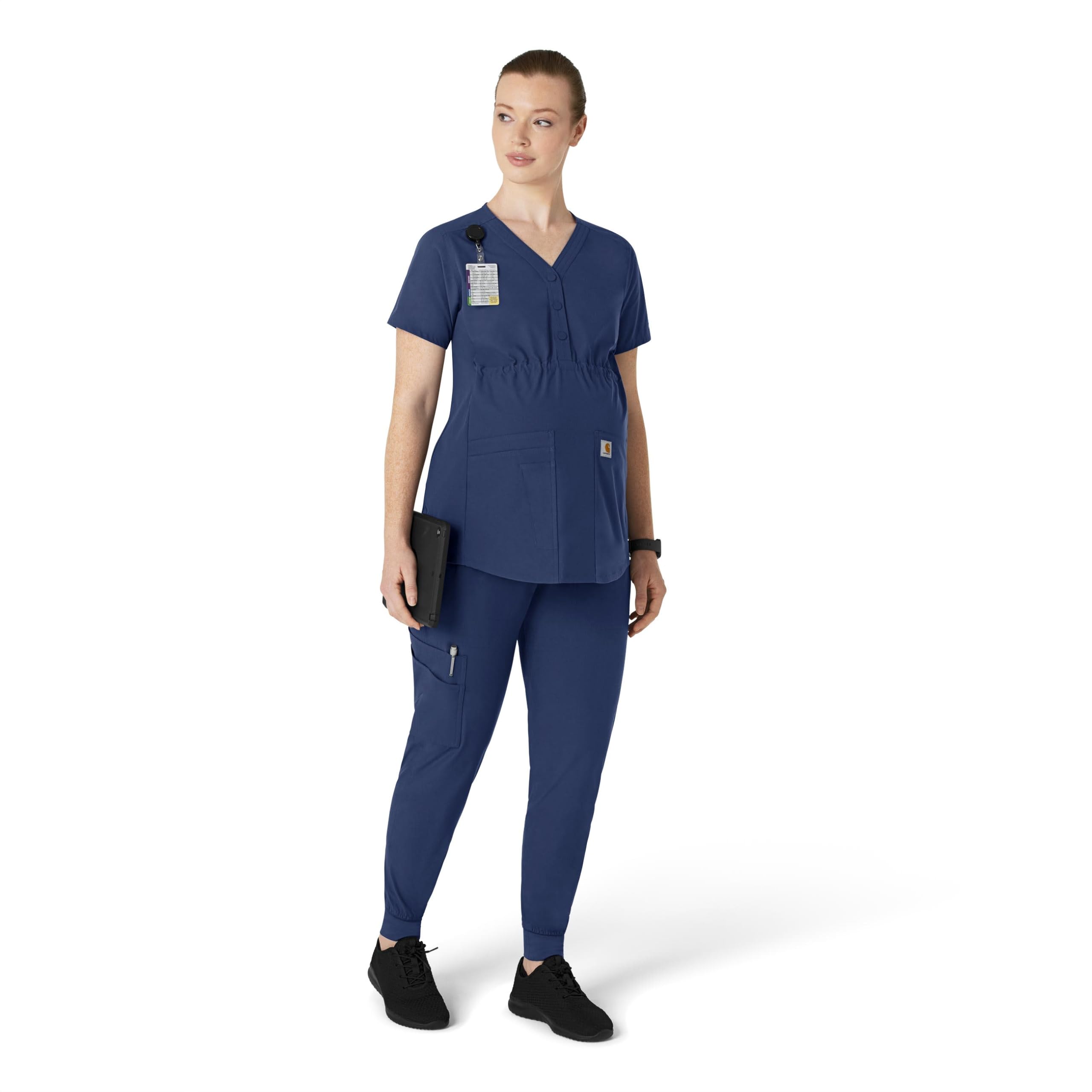 Carhartt Women's Maternity Jogger Scrub Pant - Navy, XS
