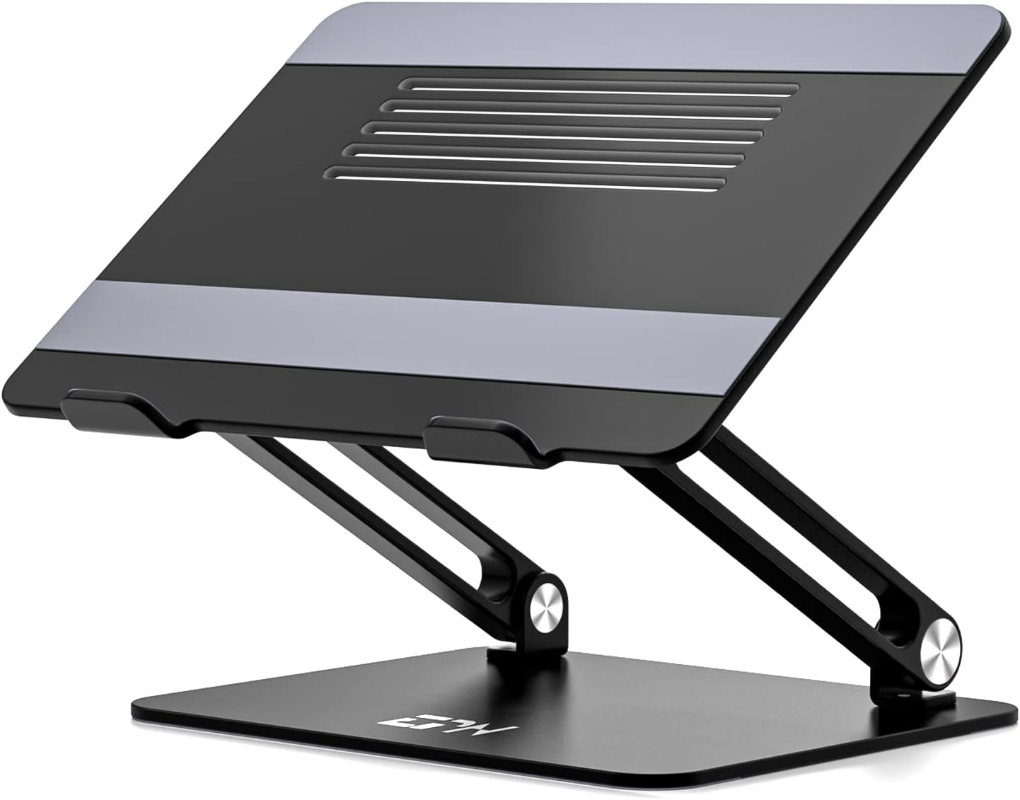 EPN Laptop Stand, Ergonomic Portable Laptop Riser Adjustable Height Laptop Holder with Non-Slip Silicone, Aluminium Alloy Compatible for MacBook, Lenovo, and notebooks up to 17 Inch-Black