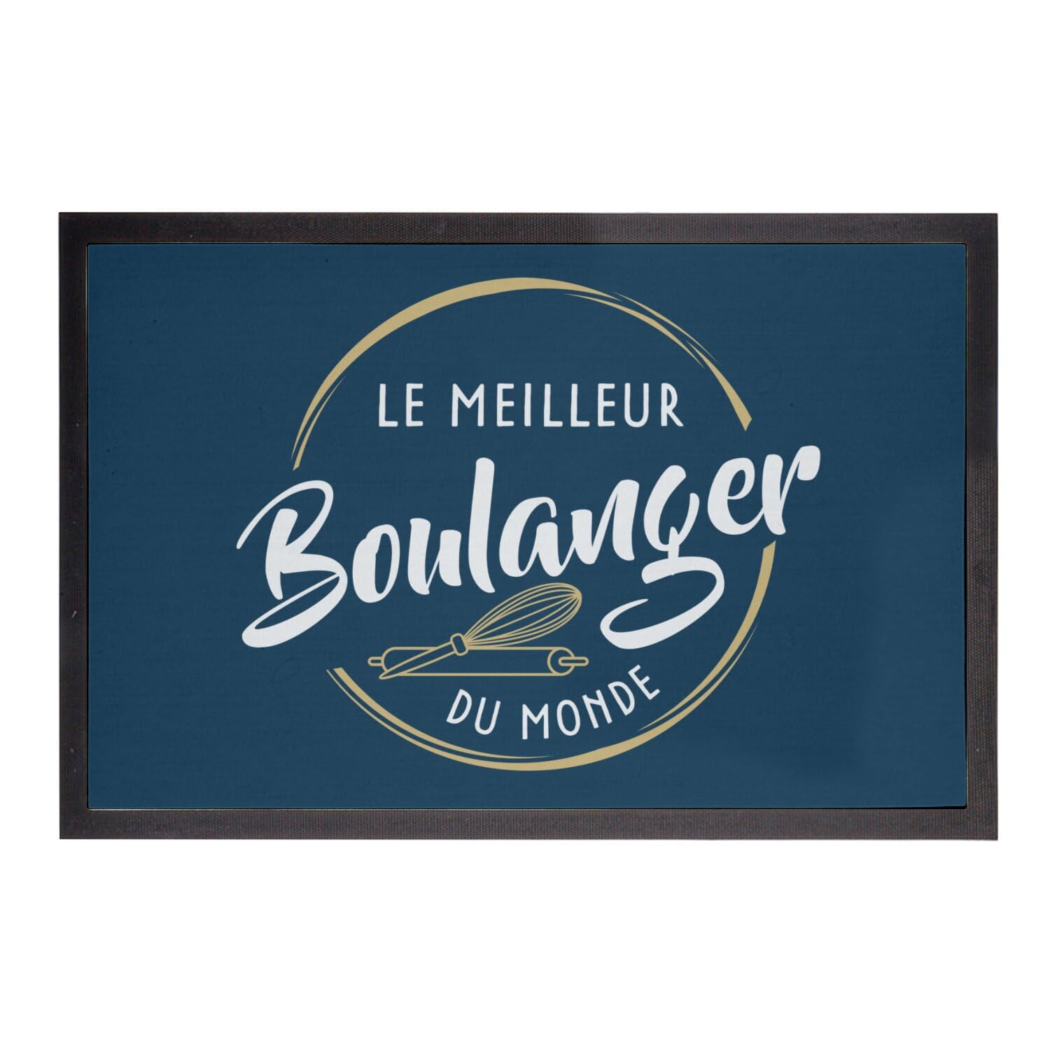 Paillasson bleu artisan boulangerie 60x40cm tapis de cuisine
