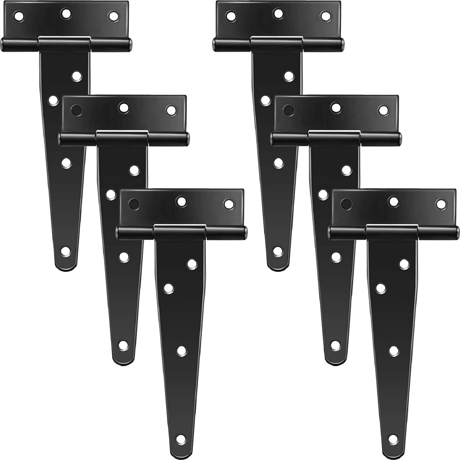 Charnière en T pour quincaillerie de porte en bois | 6x Charnières triangulaires 5 pouces Nero