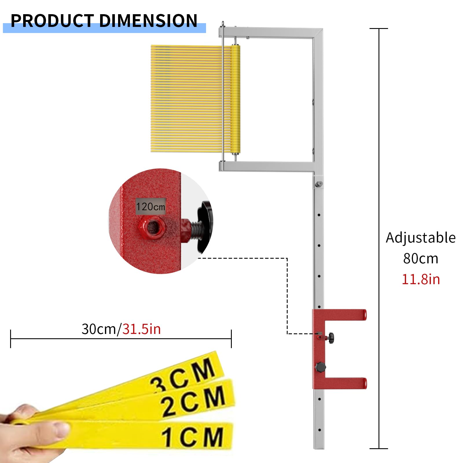 Vertical Jump Tester, Vertikaler Sprungtester -einstellbare Höhe 2.29ft, Wall Mounted Vertikaler Sprung Trainer Sprung Training, Wandmontage Vertical Jump Measurement Tool