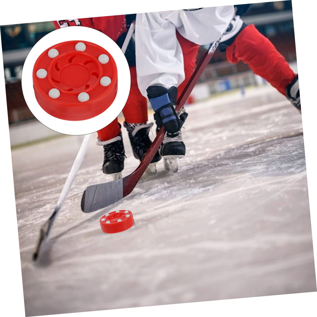 Sosoport Patinaje sobre Ruedas Disco Callejero Disco De Hockey En Línea Interior Exterior De Hockey Mujer Herramientas De Entrenamiento De Rodillos Páginas Rojo