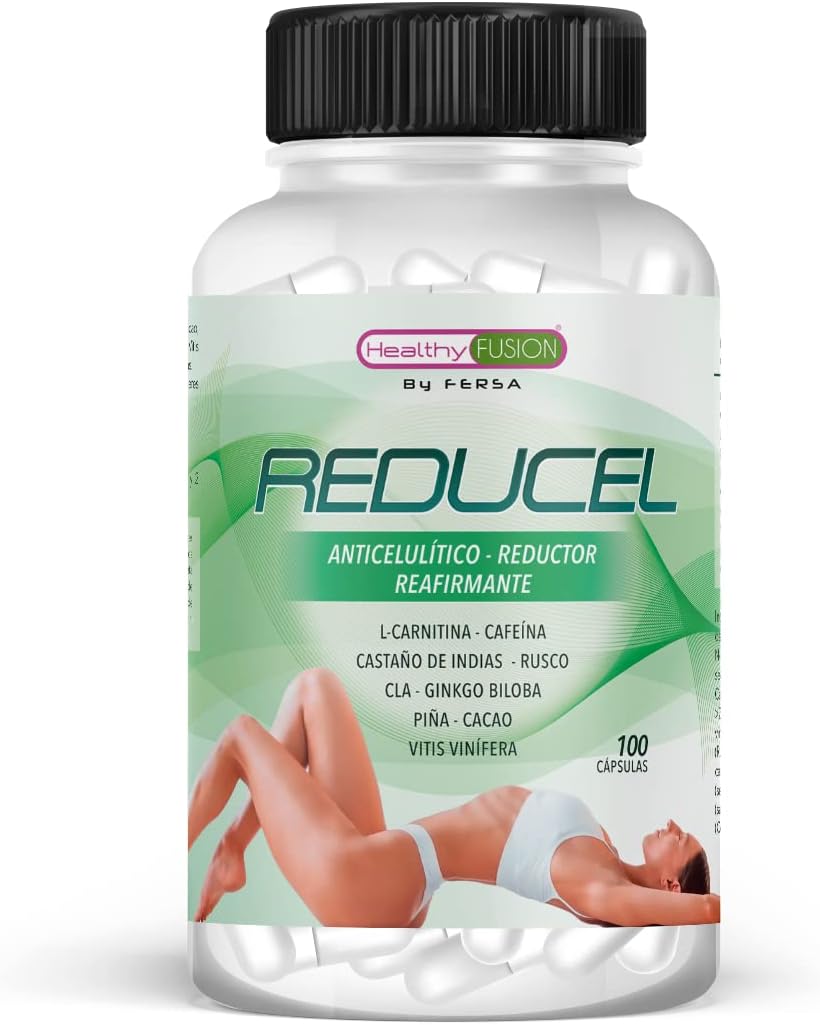 Reducel | Potente reafirmante y tonificante anticelulítico | Combate la celulitis y flacidez de piernas y glúteos. Exclusiva formula con L-Carnitina, cafeína y CLA. 100 cápsulas.