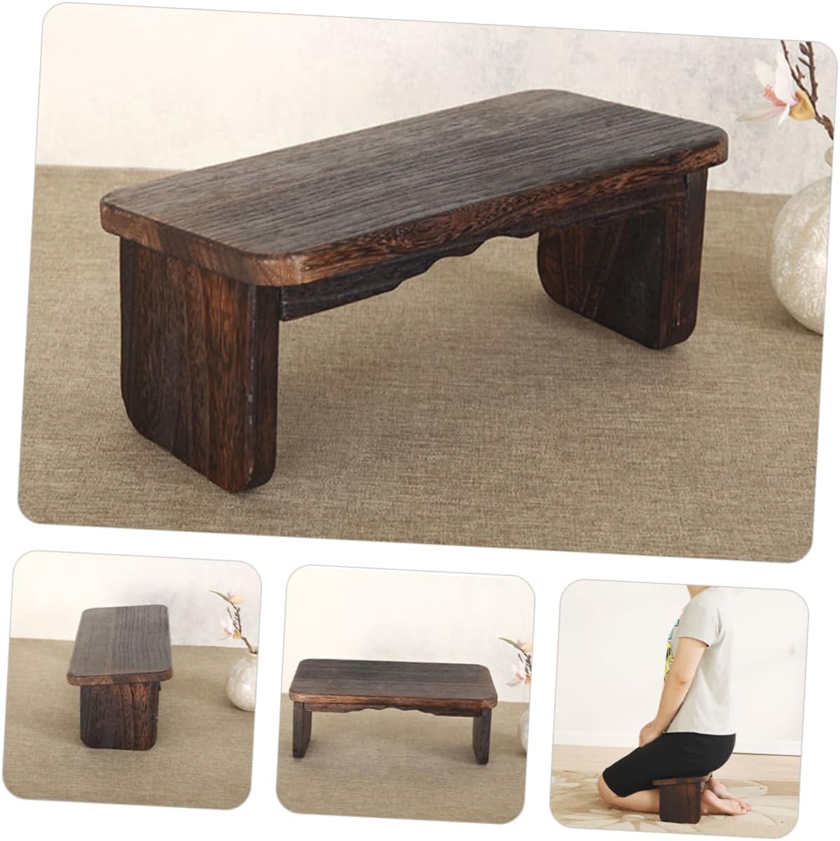 BESPORTBLE Foldable Wood Stool for Meditation Stool Bench Cushion Ergonomic Kneeling Chair