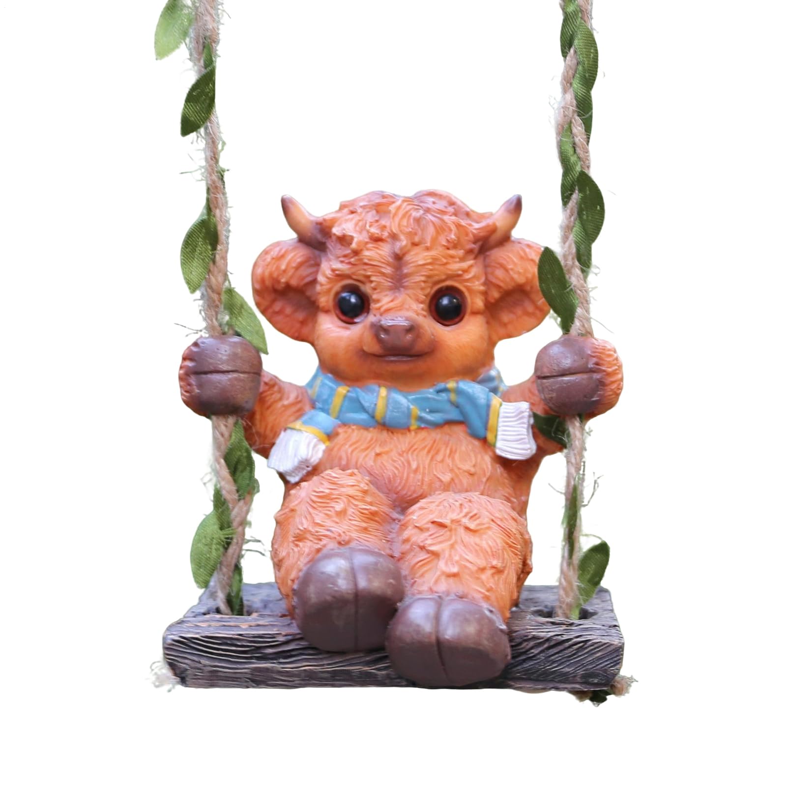 Statue de vache Highland anti-UV pour embellir une clôture ou un patio morne