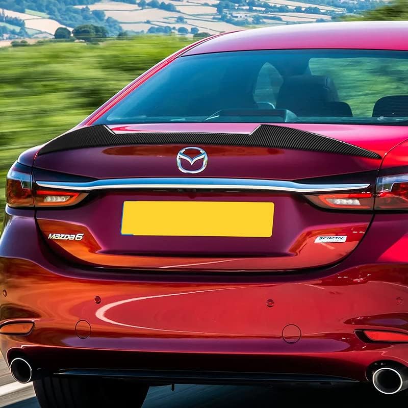 Miniatura 5 de EPARTS - Tapa trasera de plástico ABS estilo V para maletero compatible con Mazda 6 2018 2019 2020 2021 (estilo carbón)