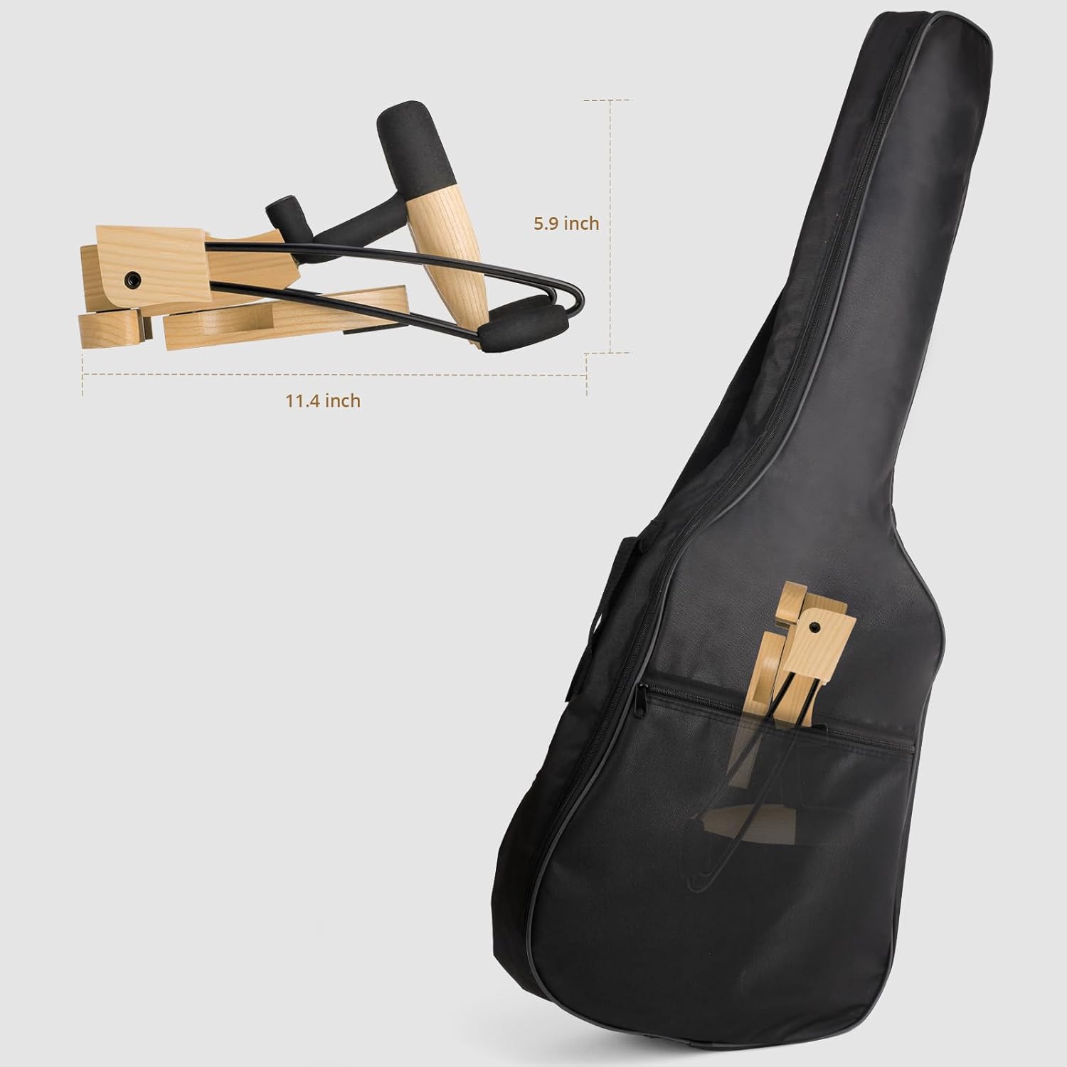 DIDA Guitar Stand for Electric Guitar, Wooden Guitar Stand, Portable Traveling Stand For Electric Guitar and Bass, Single Guitar Stand, Non Slip, Soft Foam Padded Arms (Ashwood)