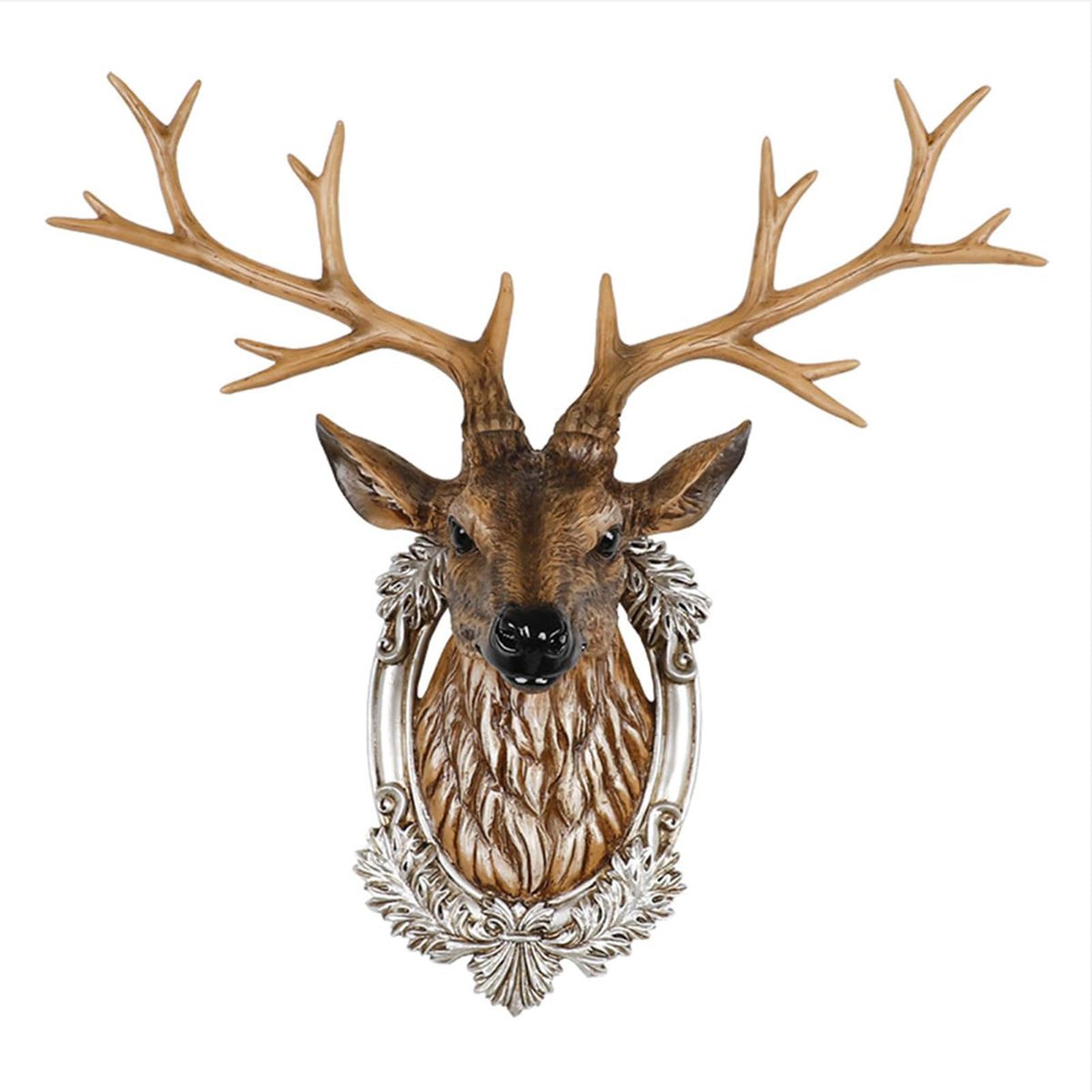 Vnook Grande Testa di Animale Vintage Decorazione da Parete Arte, Scultura da Parete Testa di Cervo, Decorazione da Parete Animale Arte Moderna appesa Statua di Testa di Cervo