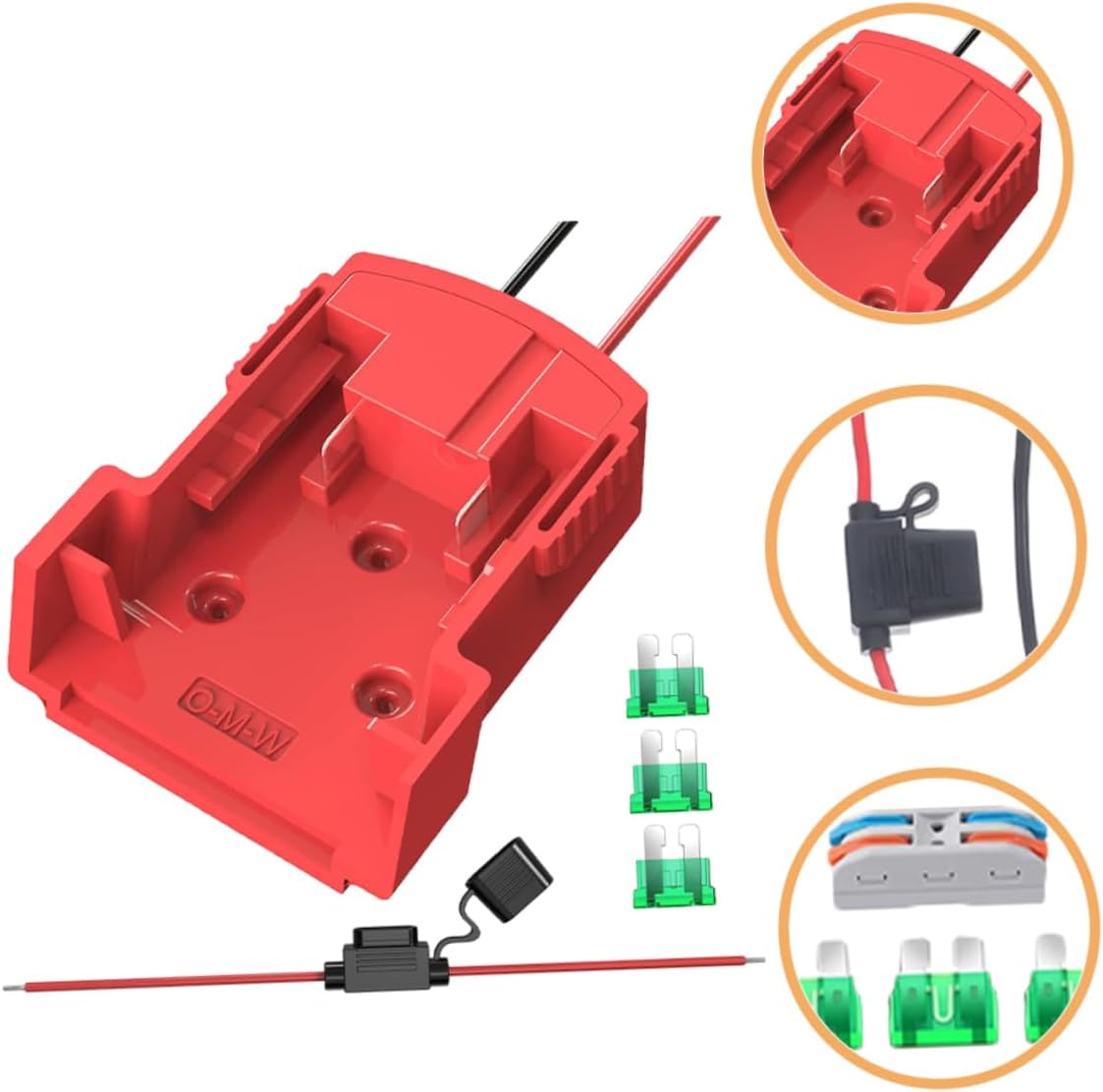TEHAUX 1set Power Wheel Battery Adapter for Tools Lithium-ion Connector Secure Output for DIY Projects Electric Modifications and Dc Devices
