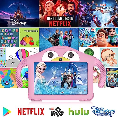Kids Tablet, 7 Inch Tablet For Kids 3Gb Ram 32Gb Rom, Android 11 Toddler Tablet With Wifi, Bluetooth, Gms, Parental Control, Shockproof Case, Google Play, Youtube, Netflix #TOP1