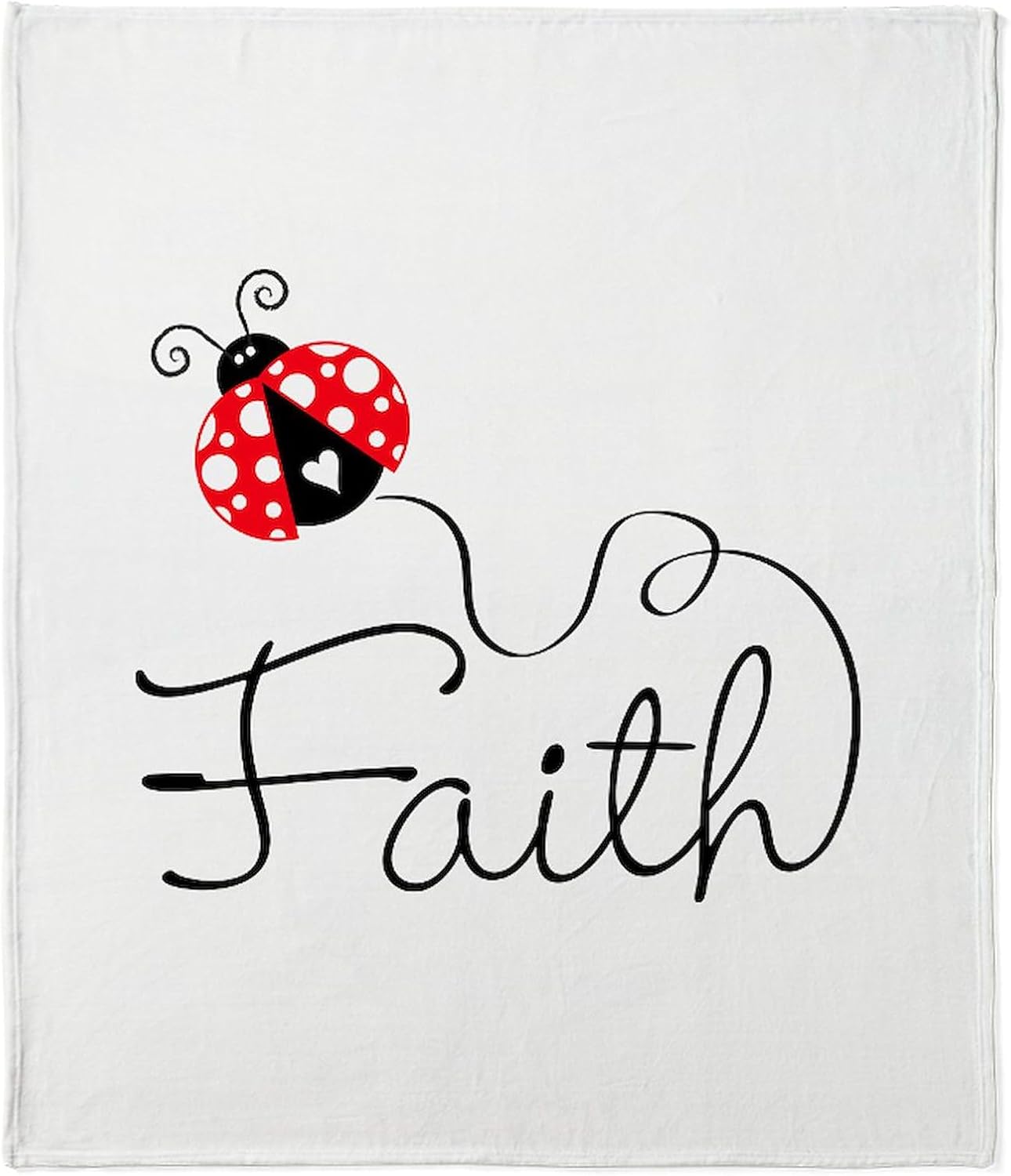 CafePress Cute Red Ladybug and Hearts Print Throw Blanket Super Soft Fleece Plush Throw Blanket, 60"x50"