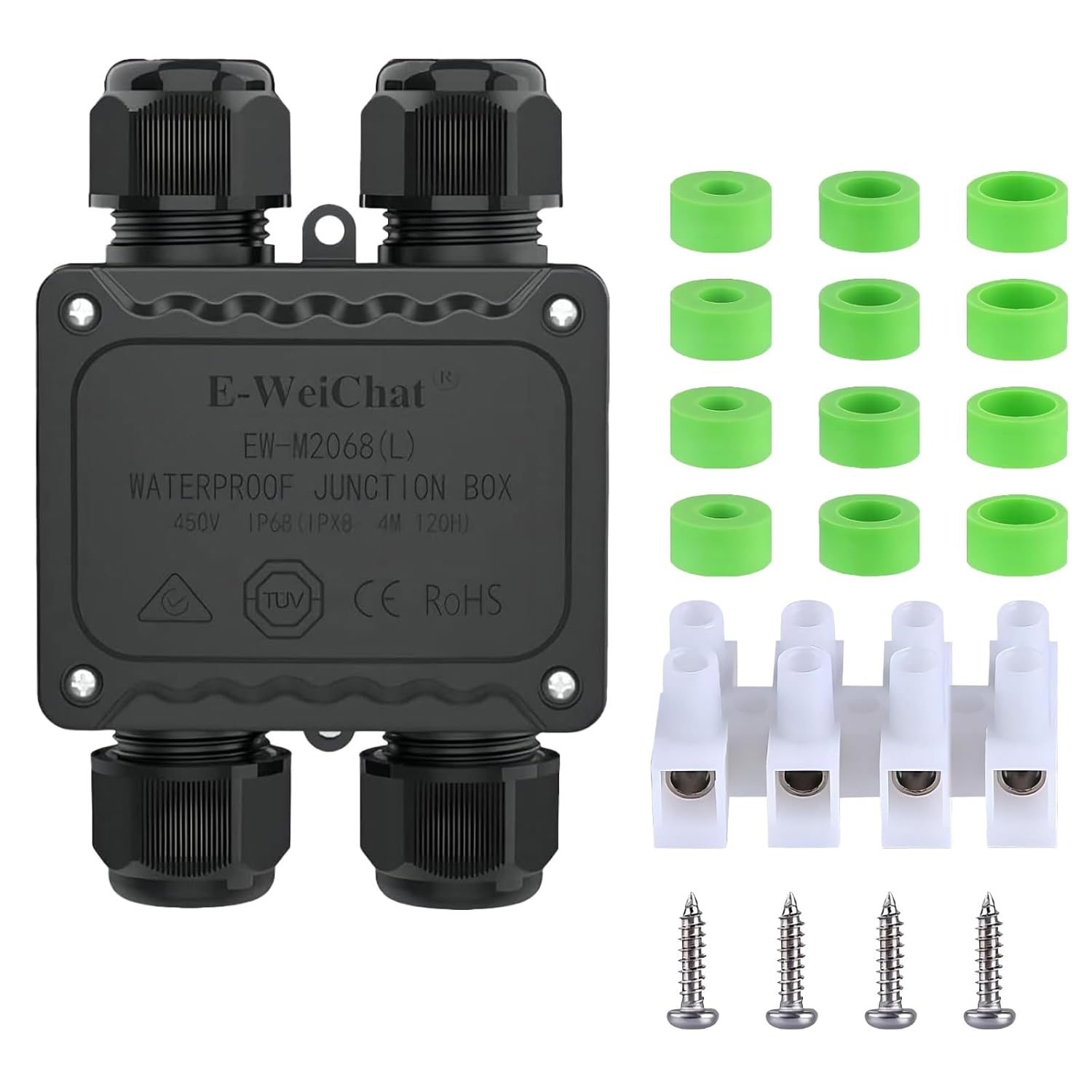 Outdoor Waterproof Junction Box Plastic，Outdoor Cable Electrical Box Waterproof ，Open Splice Underground Electrical Junction Water Proof Box，2 Way Wire Range 5-12mm Trailer Junction Box