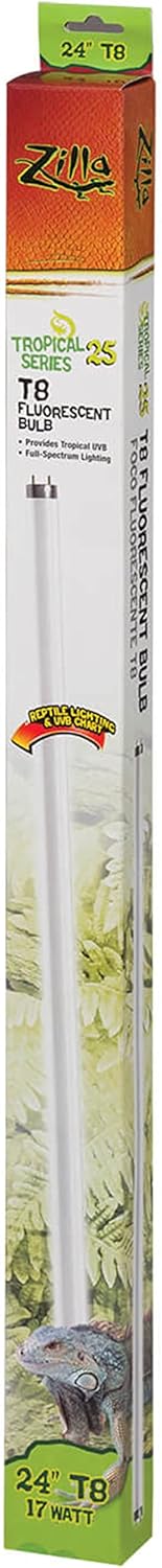 R-Zilla SRZ100011869 Tropical 25 UVB Reptile Fluorescent T8 Bulb, 17-watt