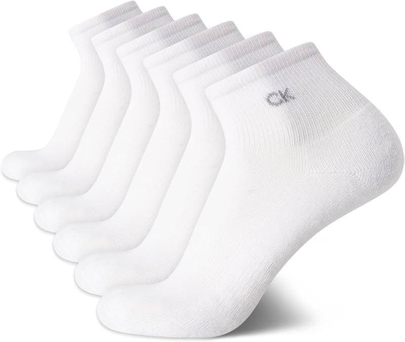 Mens 6 Pack Quarter Cut Cushioned Mini Crew Athletic Socks | Soft Padded Sole With Breathable Mesh Zones, Supportive Ankle Fit That Stays Put Through Workouts and Everyday Active Days