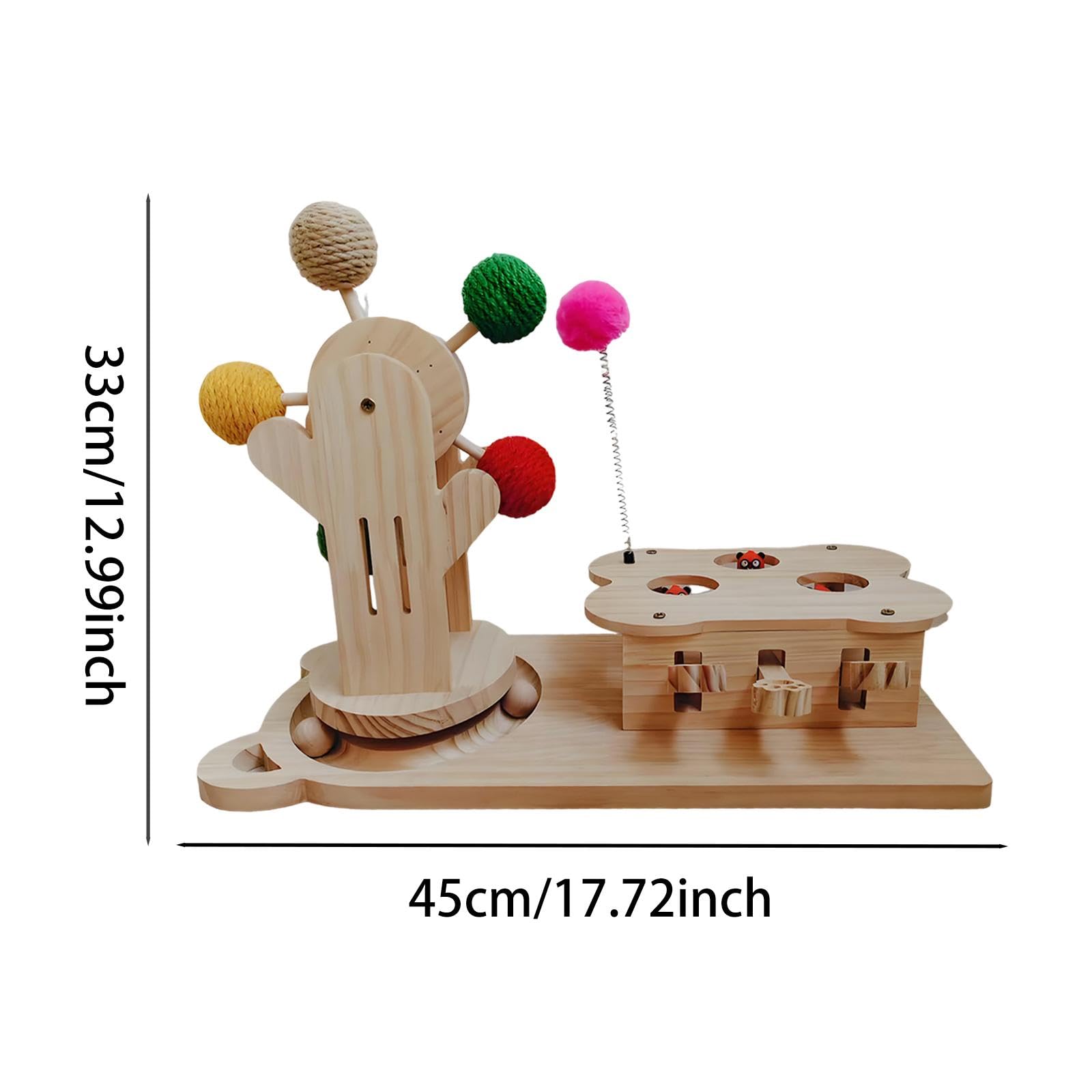 2-In Holz Kratzspielzeug Mit Kugelbahn 45X