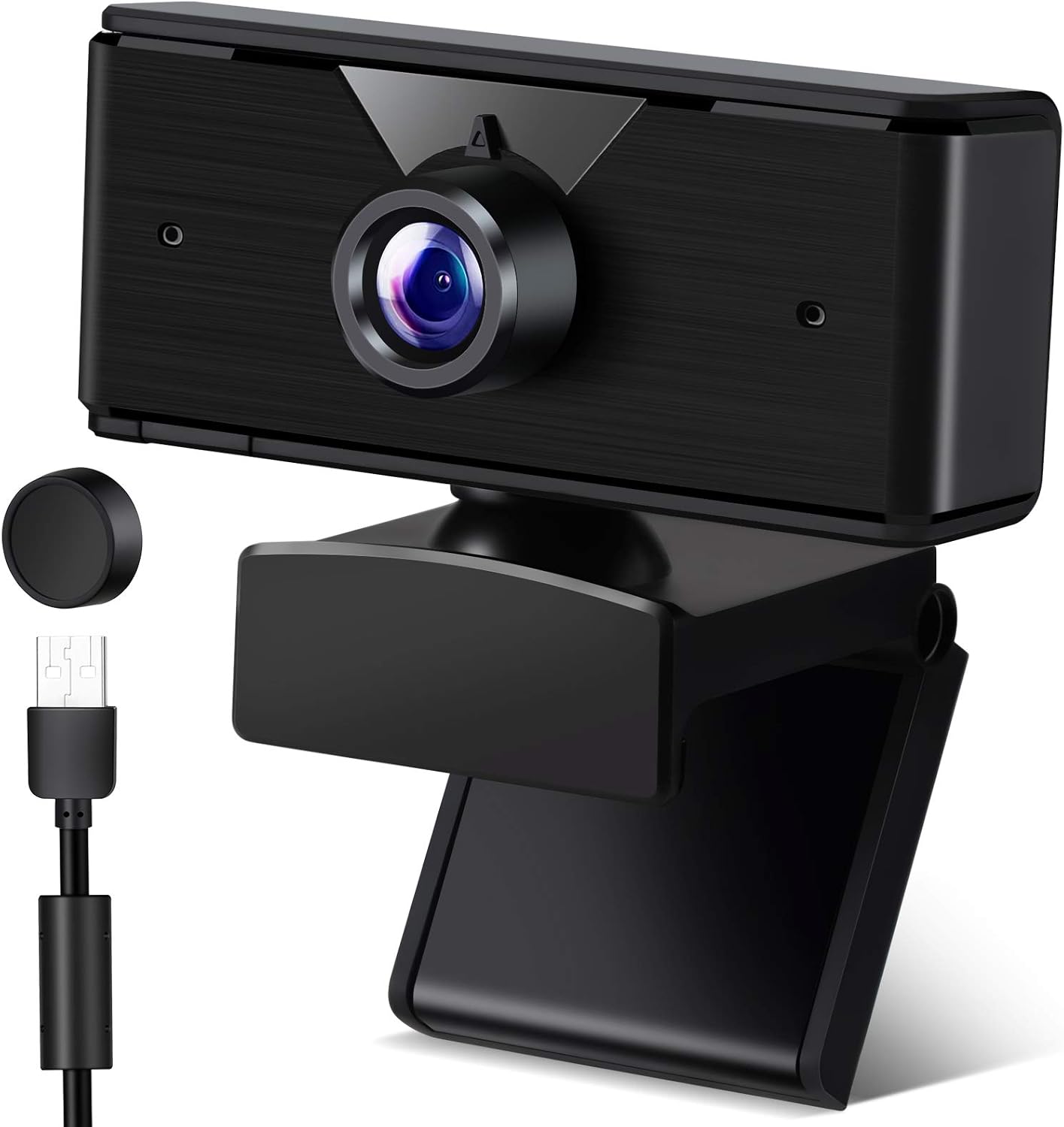 OOWOLF HD 1080P Webcam with Noise Canceling Microphone, USB2.0 Computer Web Camera for Video Calling, Conferencing, Selfie, Recording at 30 fps,90 Degree Wide Angle Lens & 360 Manual Rotation (Black)