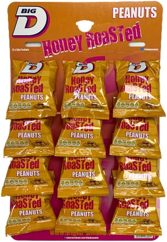 Big D Honey Roasted Nuts Peanuts on a Pub Card - 12 x 50g Packs