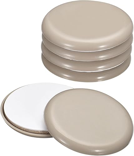 Miniatura 1 de uxcell Deslizadores de muebles, 12 piezas de 2 12 pulgadas, almohadillas deslizantes redondas autoadhesivas de plástico, deslizadores de silla para