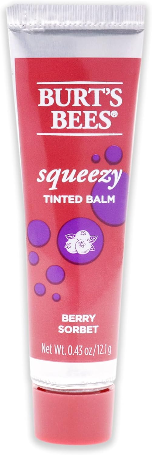 Burts Bees Squeezy Tinted Lip Balm Berry Sorbet for Women 0.43 oz Lip