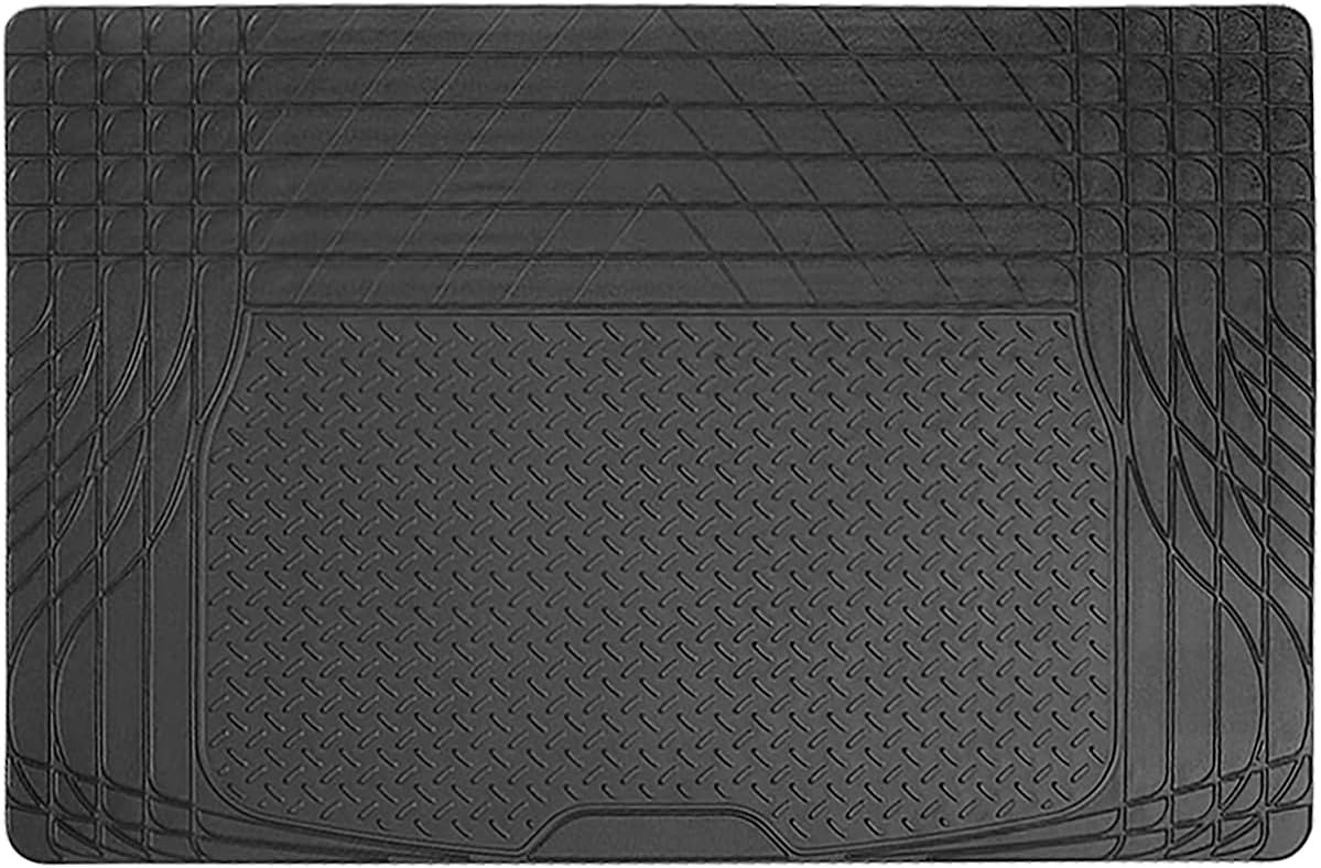 Black Rubber Boot Mat SS5125 - Protects Your Vehicle Carpet - 120 x 80 cm - Fits All Cars - Trim-To-Fit