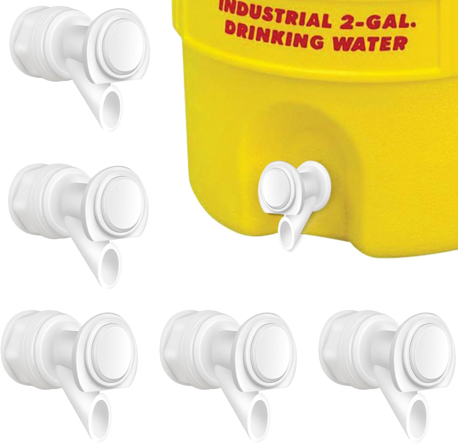10Pcs Push Button Water Spigot White Plastic Cooler Spigot