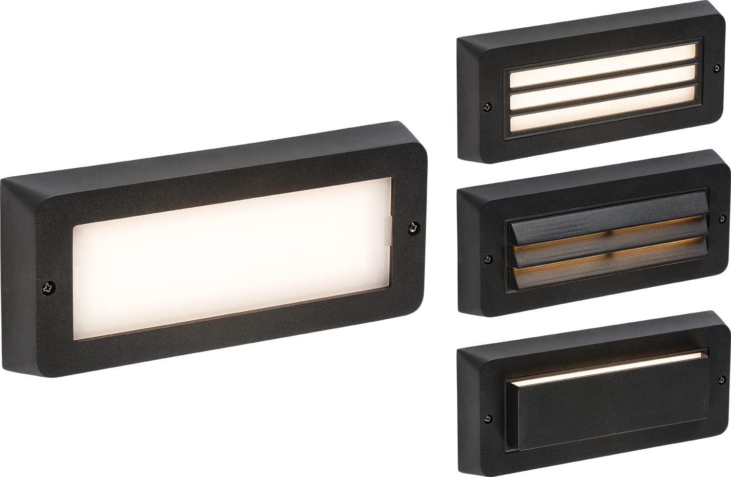 Knightsbridge Black Led Polycarbonate Brick Light 230V Ip65 5W Surface Mount Outdoor,