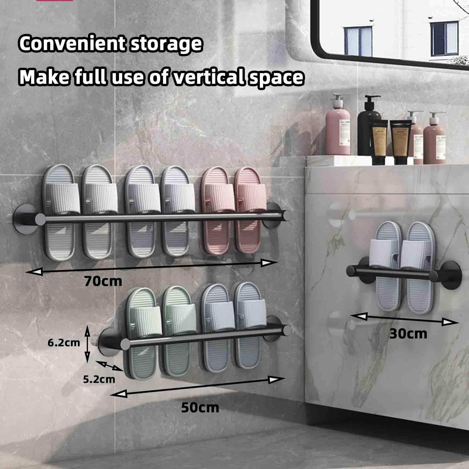 Scarpiera sottile e stretta per piccoli spazi, portatile, impermeabile, in alluminio, design salvaspazio per bagno e ingresso, montaggio a parete, grigio (24 x 30 cm)