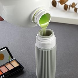 Mrsdry Travel Bottles for Toiletries, Tsa Approved 3oz Portable Travel Bottles, BPA Free Leak Proof Squeezable Silicone Travel Size Containers, Travel Accessories with Clear Toiletry Bag (4 Pack)