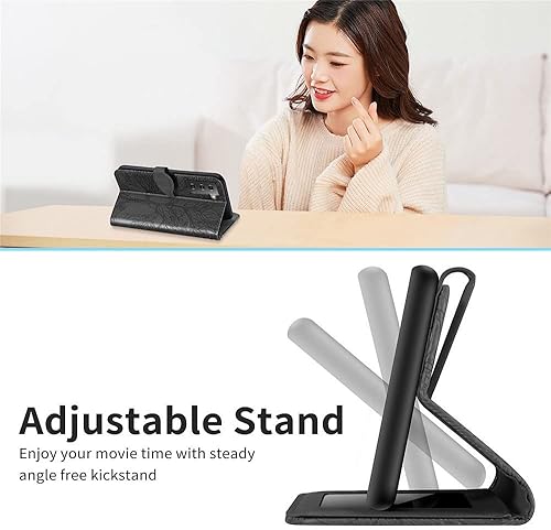 Miniatura 6 de Funda tipo cartera para Samsung Galaxy S23 5G, piel sintética de alta calidad con diseño de árbol en relieve, función atril, ranuras para tarjetas,