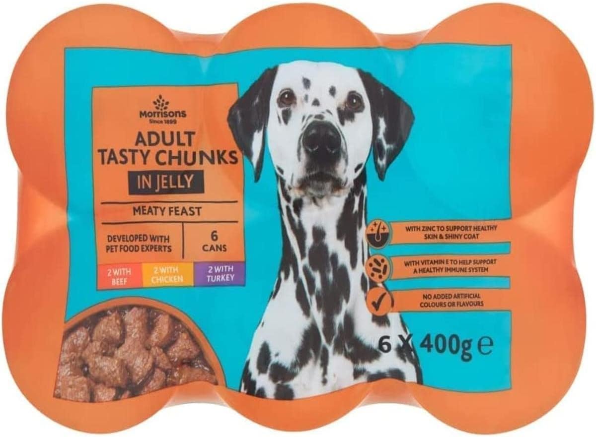 Morrisons Dog Food Meat Chunks In Jelly, 6 x 400 g Amazon.co.uk Pet