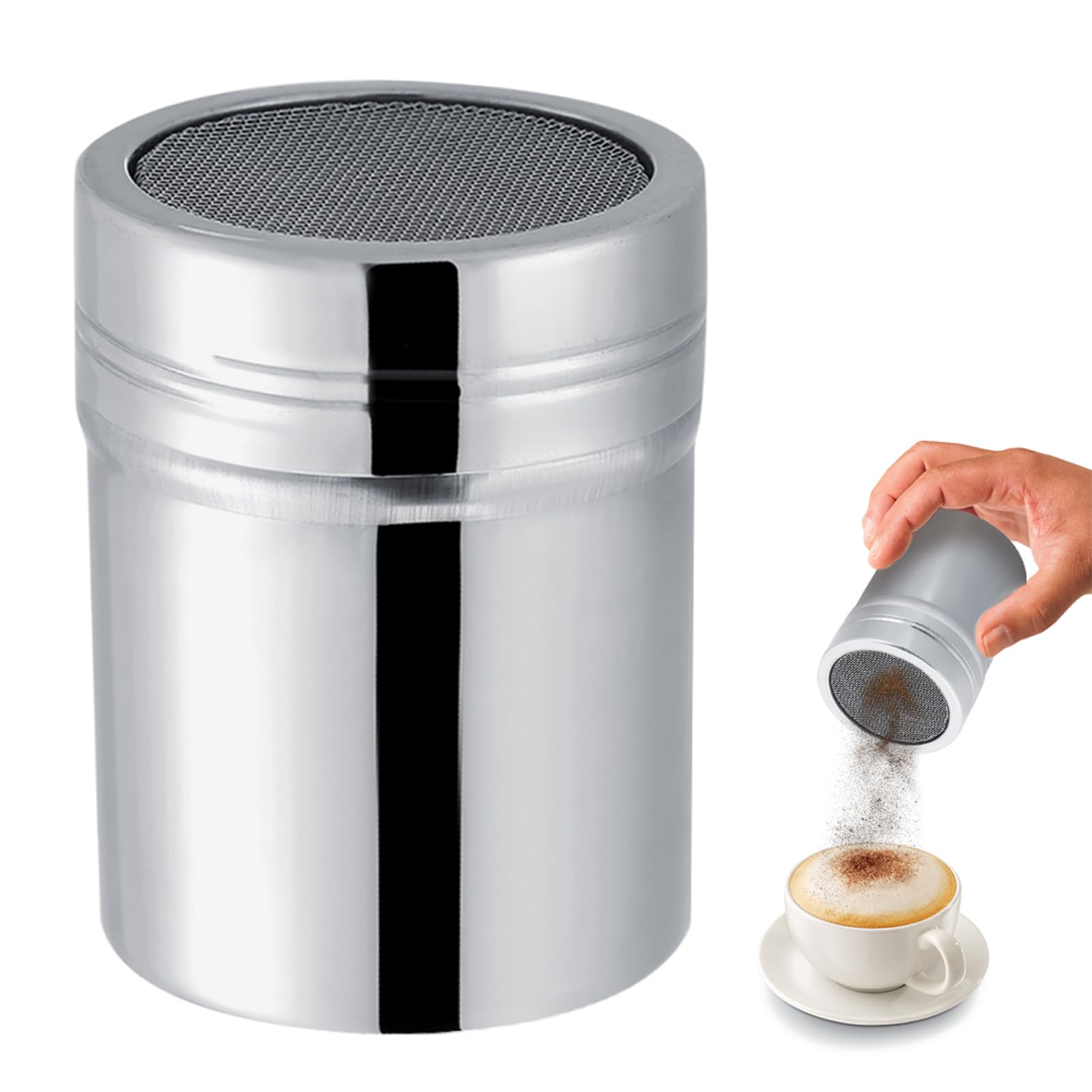 Stal nierdzewna Antykorozyjna Cacao Duster Shaker Chocolate Lody Sugar Shaker Sifter Łatwy do czyszczenia: