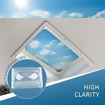 SL1422C RV Skylight Replacement Kit 17x25 OD Fits 14x22 Opening Clear