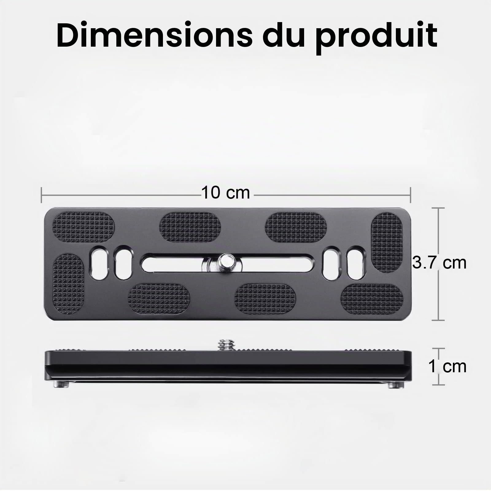 zalati Plaque à dégagement rapide Métal Universel avec 1/4" Vis Convient Arca-Swiss Standard pour Caméra Trépied Ballhead