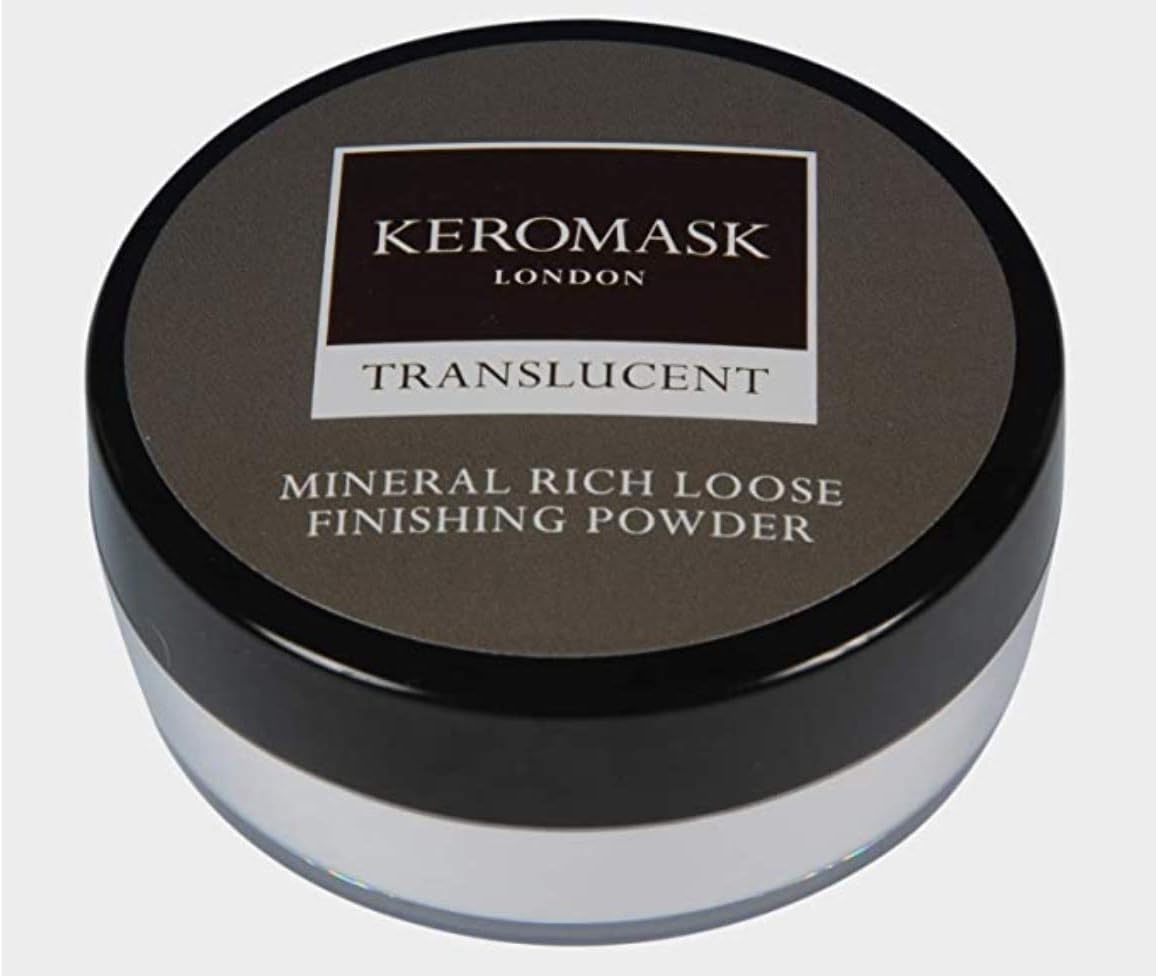 Keromask Mineral Rich Loose Finishing Powder in Shade TRANSLUCENT WHITE to Set Foundation and Camouflage Makeup, 20g