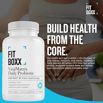 VitalMatrix Daily Probiotic | 60 Billion CFU | Digestive, Immune & Womens Microbiome Support | Advanced Delivery | 30 Day Supply