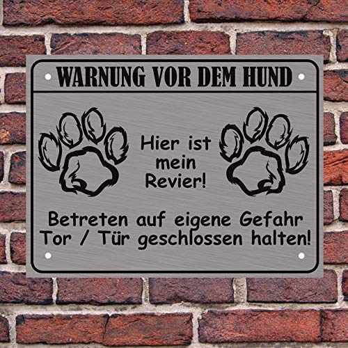 LUGUNO Hundeschild Warnung Vor Dem Hund- Hier ist Mein Revier Hunde Warnschild Tor geschlossen halten-7