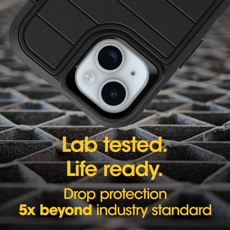 OtterBox iPhone 14, & iPhone 13 (Only) - Defender Series Case - Case Only - Screenless - Rugged & Durable - with Port Protection - Microbial Defense Protection (Black) - Image 5