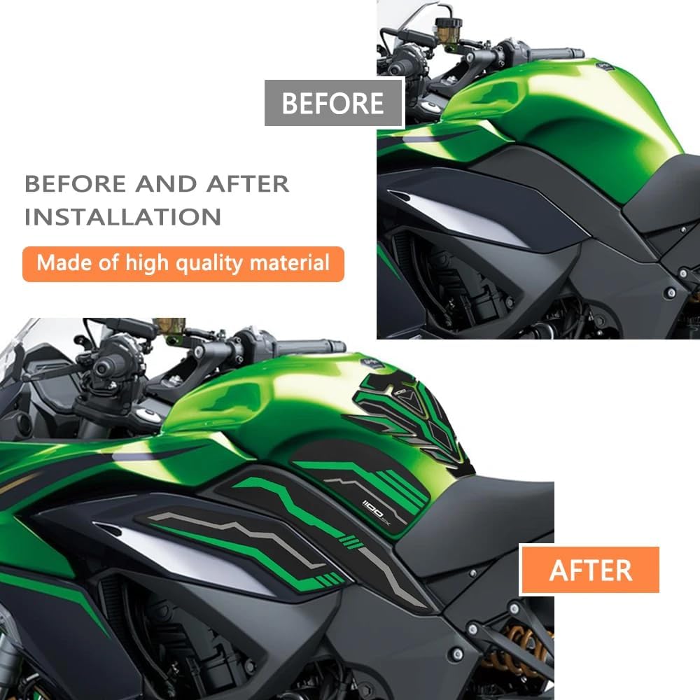 for Ninja 1100SX Ninja 1100sx 2025 2026 New Motorcycle Side Fuel Tank Pads Protector Stickers Decal Gas Knee Grip Traction (Grey)