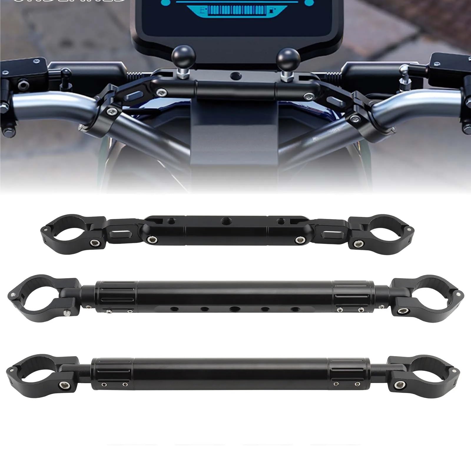 manubri moto Barra di bilanciamento universale 7/8"-1" (22-27mm) | La barra trasversale CNC rinforza la leva di rinforzo per moto estesa del manubrio