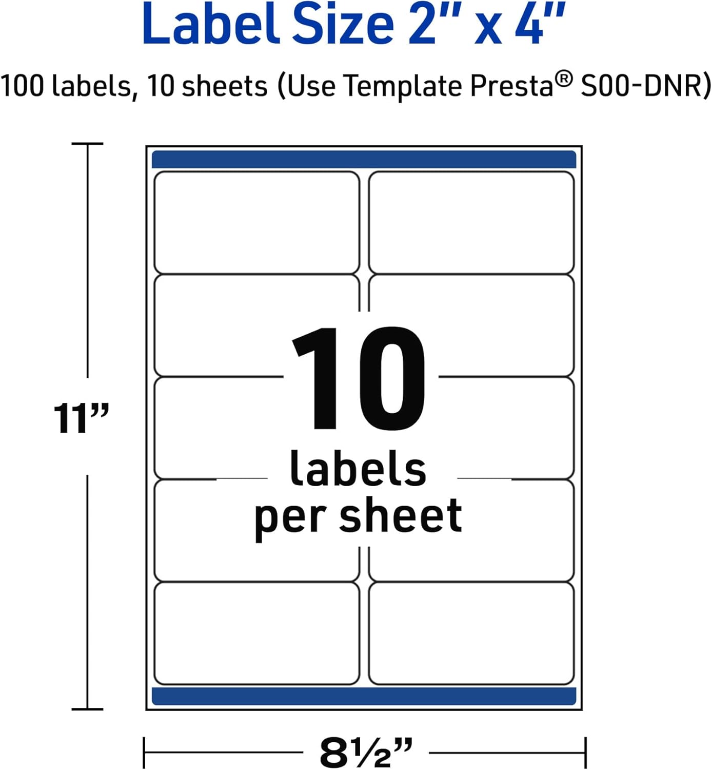 Avery Printable Shipping Labels, 2" x 4", Glossy White with Gold & Navy Border Florals Design, Permanent Adhesive, Laser & Inkjet Compatible, 100 Total, Great for Shipping, Branding, and Weddings