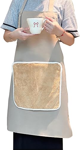 Delantal con toalla, 2 toallas de mano y bolsillo XL, para arte, enseñanza, cocina, cocina, limpieza, jardinería, hogar