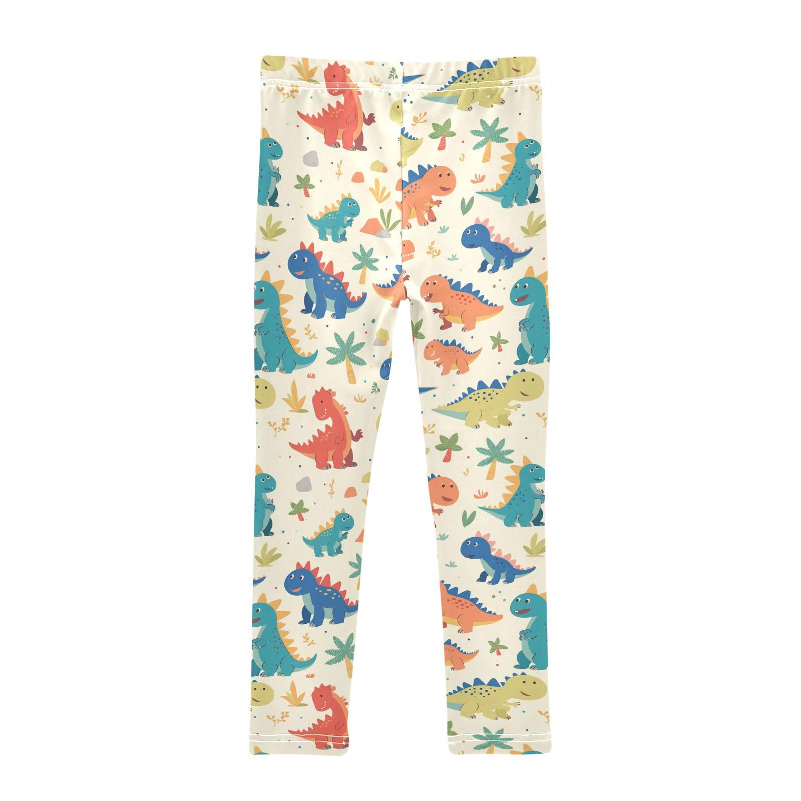 Wusikd Cartoon Dinosaur Colors Girls' Leggings Toddler Doodles Cute Kids Yoga Pants Dance Active Tights 7-8T Multi