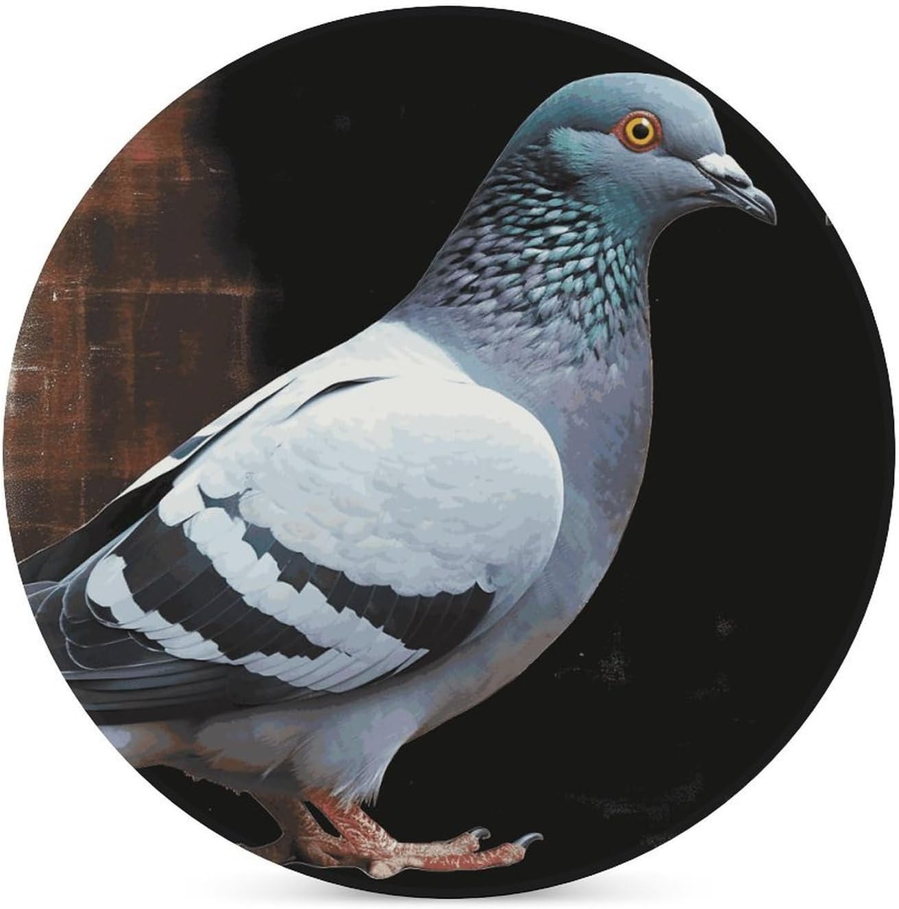 Pigeon Coasters for Drinks Absorbing Round Ceramic Stone Coaster with Cork Base Coffee Cup Beverage Table Cup Mat Modern Style Bar Coaster Set for Home Decor