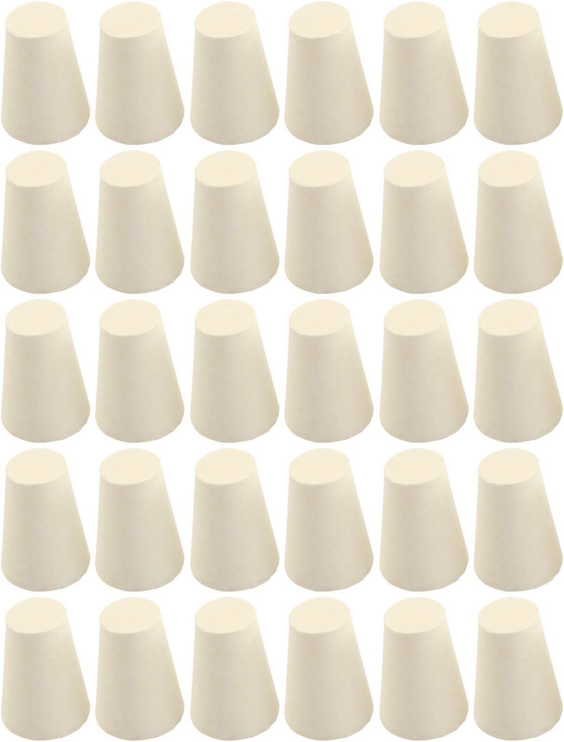 DGZZI Solid Rubber Stopper 30PCS Size #000 13x8x 17mm/ 0.51x 0.31X0.66Inch White Lab Plug