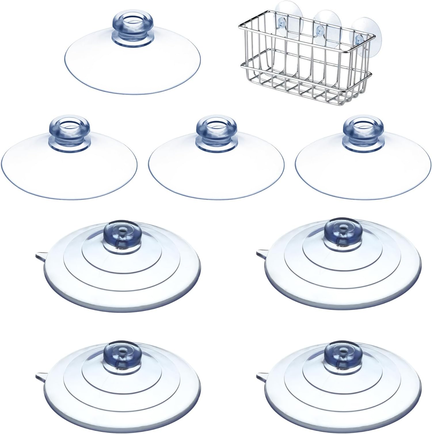 8 Pcs 2 Sizes Sponge Holder Suction Cup, 2 Inch and 2.5 Inch PVC Heavy Strength Large Clear Sucker Without Hooks Replacement Suction Cups for Sponge Holder, Kitchen