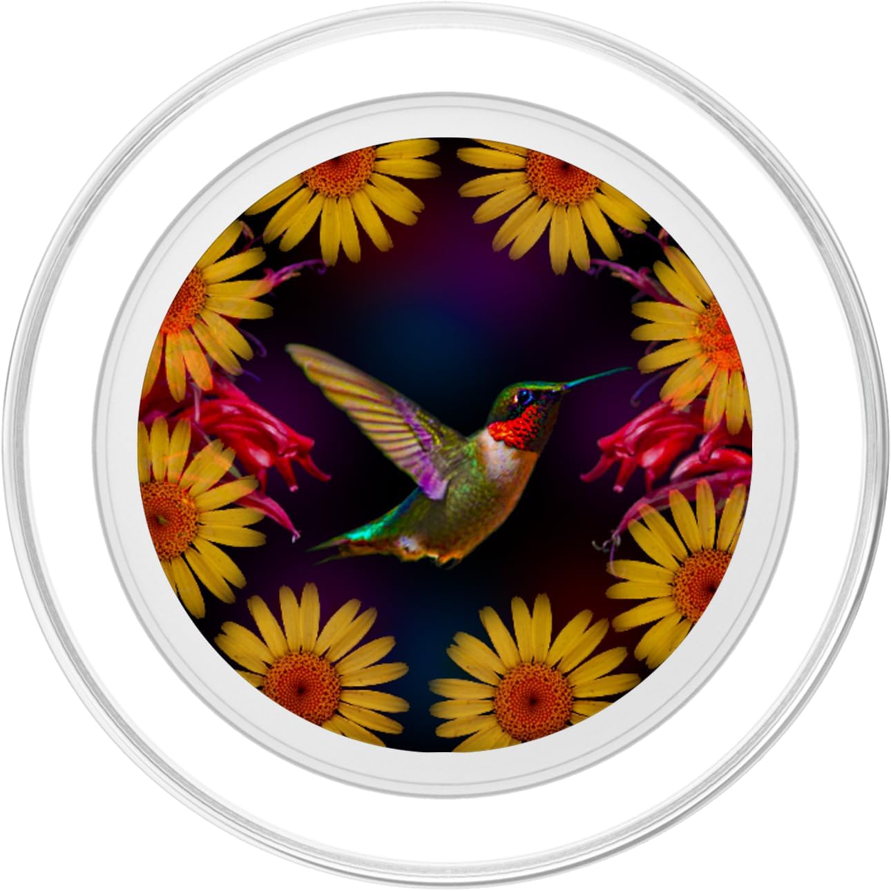Hummingbird Bird Flower Nature Nectar PopSockets MagSafe PopGrip for iPhone