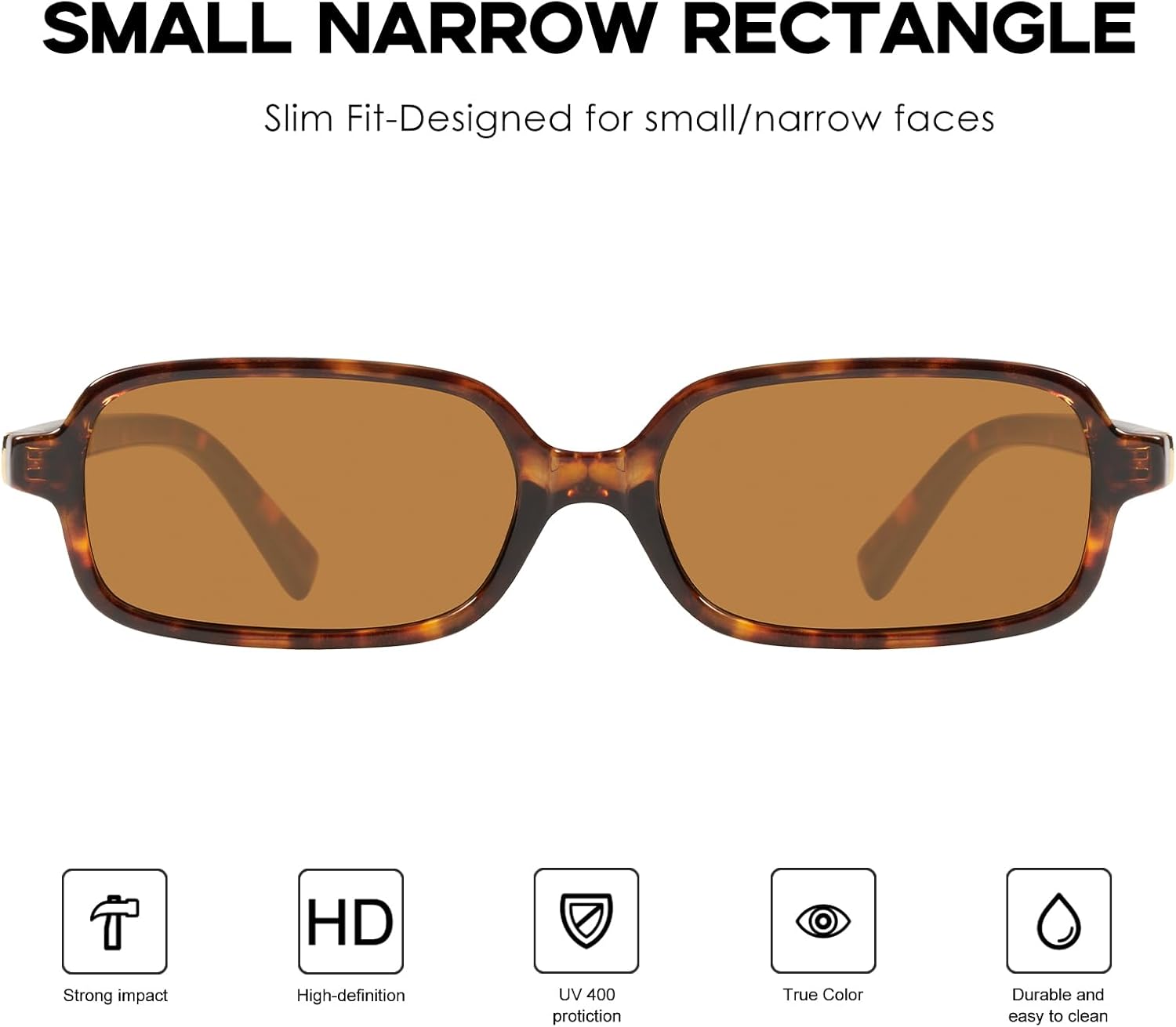 mosanana Small Narrow Rectangle Sunglasses for Women Trendy Retro 90s Style MS52479 - Image 2