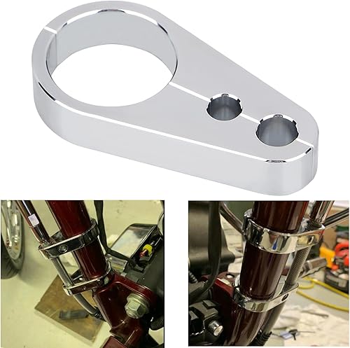 Miniatura 21 de Doble agujero negro 1 1/4 "motocicleta marco manillar embrague cable acelerador línea abrazadera para Harley Dyna Softail Touring Road King Street